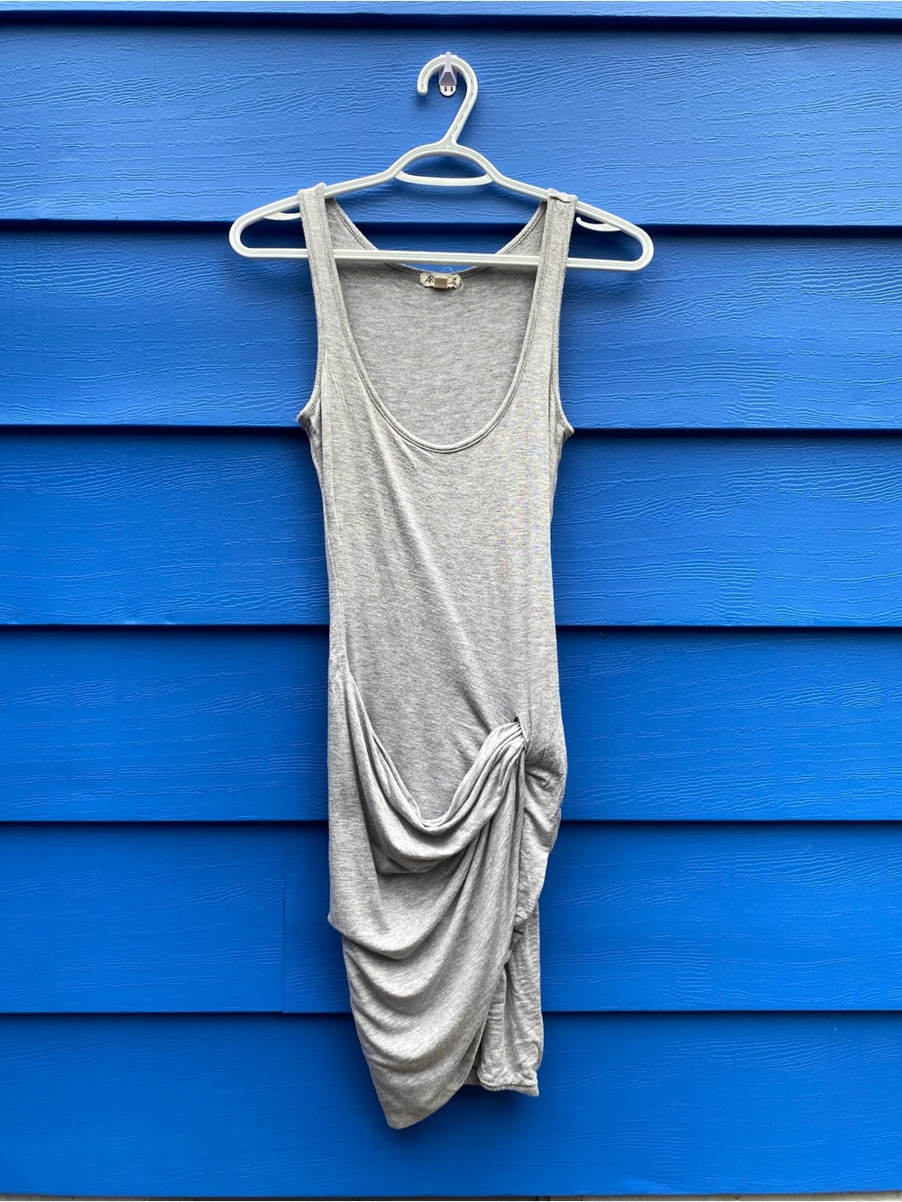 Gray Drape Bodycon Dress